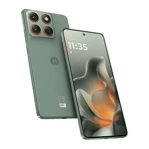 Motorola Edge 70 i PANTONE Lily Pad – forside og bagside